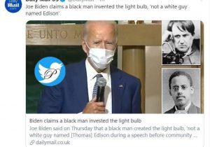 جوبایدن: لامپ را ادیسون اختراع نکرده است بلکه یک سیاه پوست ان را اختراع کرد + عکس
